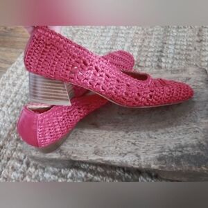 Miista Pink Woven Heels